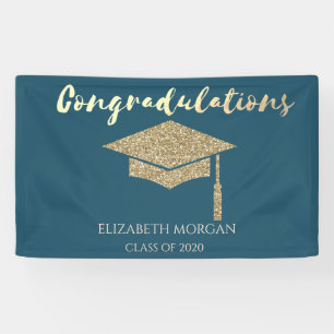 Banderoles Élégante Parties scintillant d'or Casquette diplôm