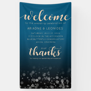 Banderoles Elégante Pêche Océanique Bleu Mariage Bienvenue