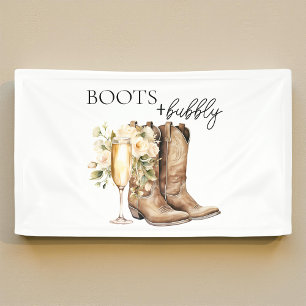Banderoles Élégantes Bottes et Fête de Mariage Western Bubbly
