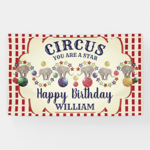 Banderoles Élément de cirque vintage pour anniversaire