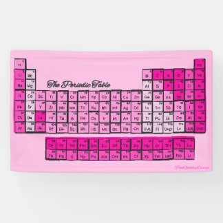 Banderoles Éléments de chimie de table périodique rose