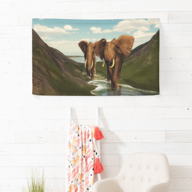 Banderoles Eléphant (En situation)