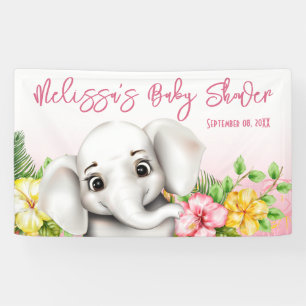 Banderoles Elephant Safari Tropical Jungle Baby shower