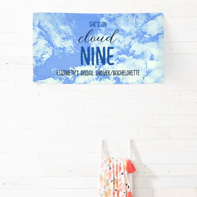 Banderoles Elle est Sur Cloud Nine ! Fête des mariées/Bachelo (Insitu)