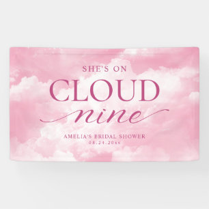 Banderoles Elle est sur nuage neuf Fête des mariées rose