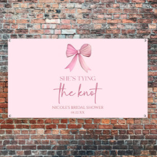 Banderoles Elle Noue Le Nœud Rose Rose Enterrement de Vie de