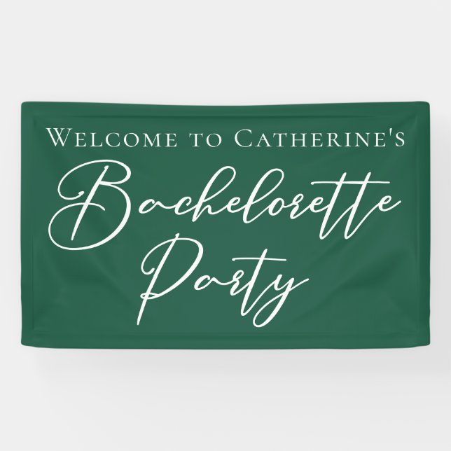 Banderoles Emerald Green Bachelorette Party Personalized (Horizontal)