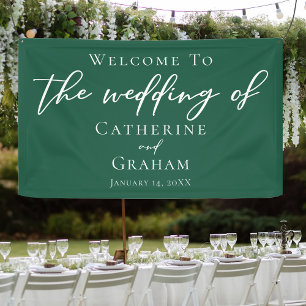 Banderoles Emerald Green Typographie Mariage forestier