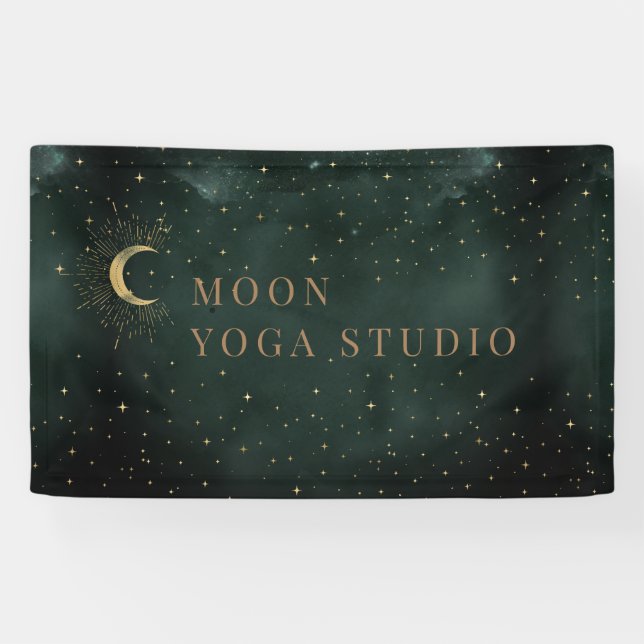 Banderoles Emerald Moon Stars Midnight Blue Banner (Horizontal)