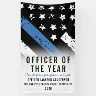 Banderoles Employé de police de l'année Application de la loi