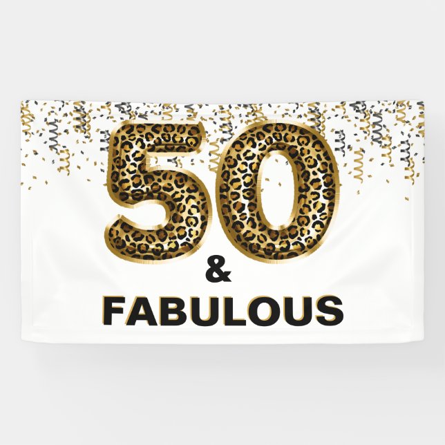Banderoles empreinte de léopard de la fête du 50e anniversair (Horizontal)
