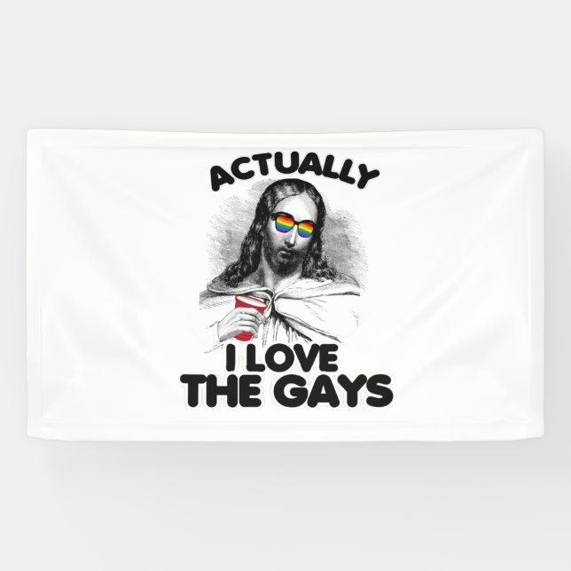 Banderoles En fait, j'aime les gays (Horizontal)