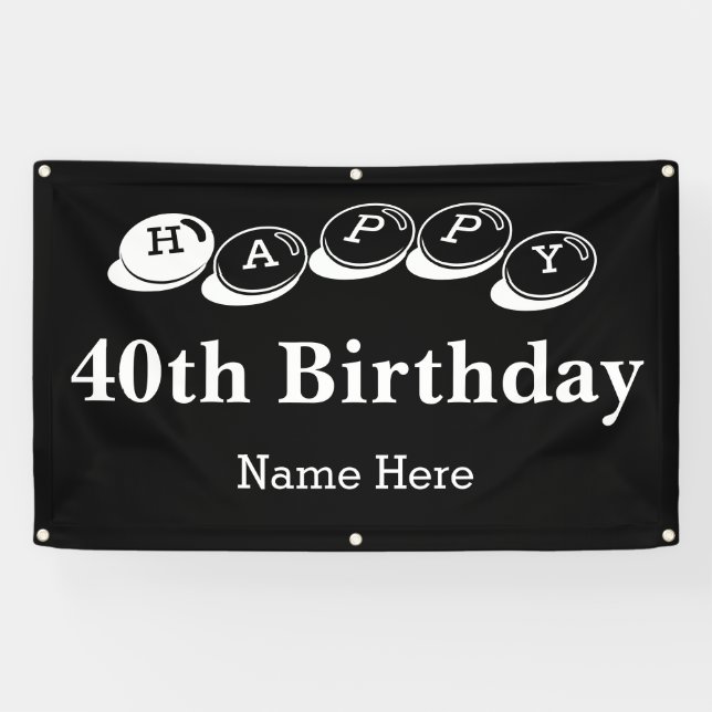 Banderoles En joyeux quarantième anniversaire de vente (Horizontal)