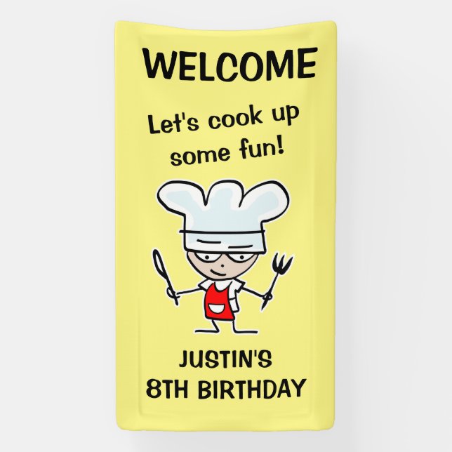 Banderoles Enfants cuisine Anniversaire fête bienvenue (Verticale)