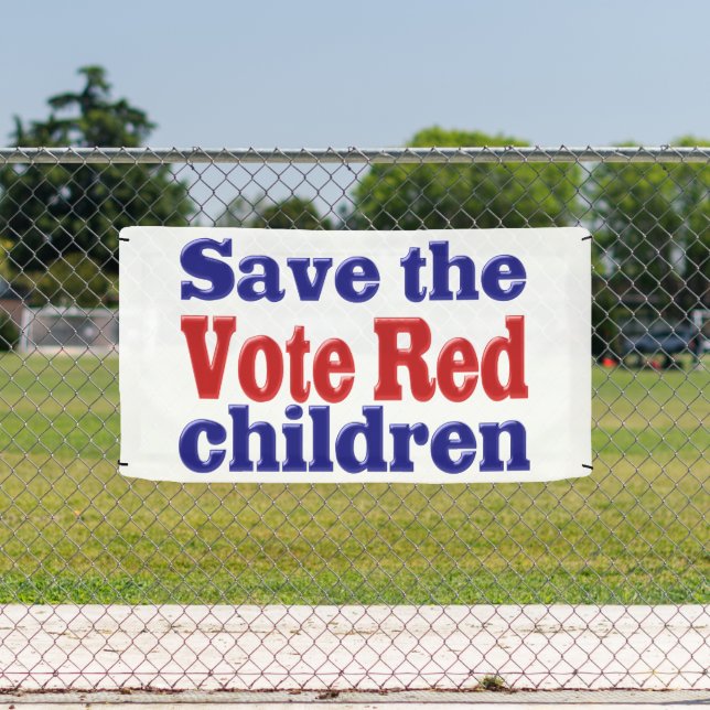 Banderoles Enregistrer les enfants Voter rouge avec le texte  (Insitu)
