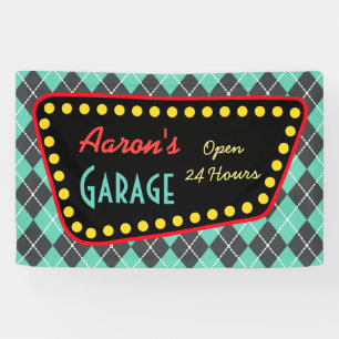 Banderoles Enseigne de garage vintage personnalisée 