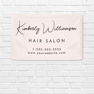 Banderoles Entreprise Chic Signature Script rose promotionnel