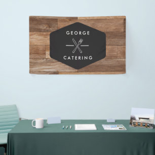 Banderoles Entreprise de Catering Logo Fourchette Couteau Cro