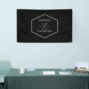 Banderoles Entreprise de Catering Logo Fourchette Couteau Cro