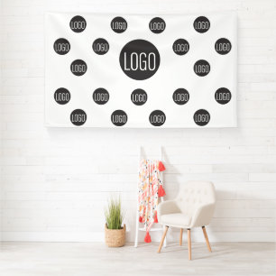 Banderoles Entreprise de fond personnalisé avec logo répétiti