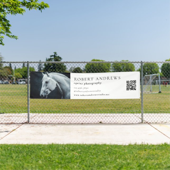 Banderoles Entreprise équestre QR Code Pet Photographie (Insitu)