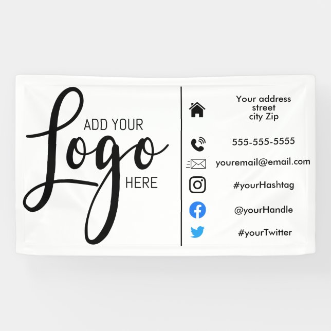 Banderoles Entreprise Marketing entreprise ajouter votre logo (Horizontal)