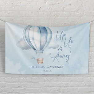 Banderoles Envol ! Bébé Montgolfière Bleue Baby Shower