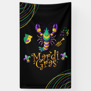Banderoles Épis/trompette/masque/fleur de lis Mardi Gras