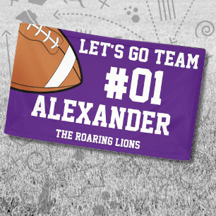 Banderoles Équipe de football blanc violet Spirit