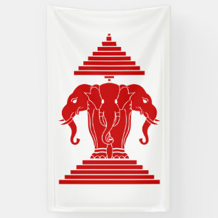 Banderoles Erawan: Trois éléphants en tête Lao / Drapeau L