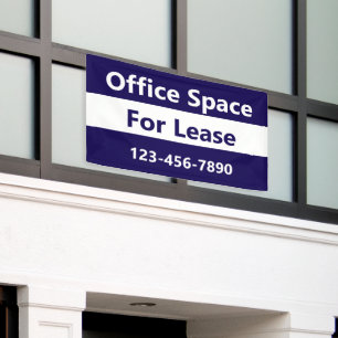 Banderoles Espace bureau pour location Bleu foncé et blanc