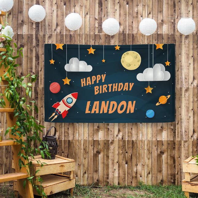 Banderoles Espace Extérieur Thème Personnalisé Anniversaire (Créateur téléchargé)