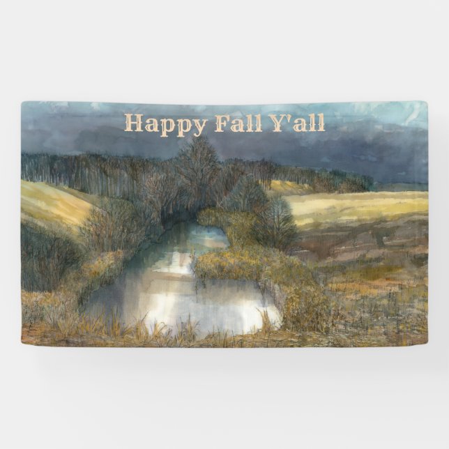 Banderoles Etanche d'automne peinture aquarelle (Horizontal)