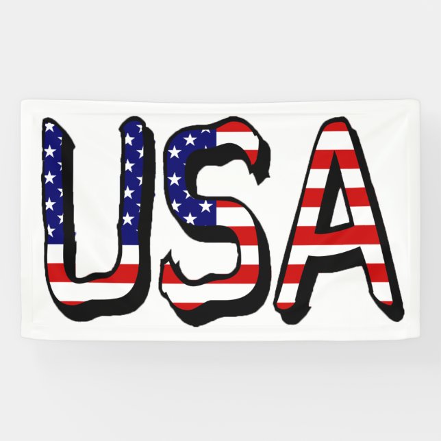 Banderoles États-Unis superposés sur le drapeau américain (h) (Horizontal)