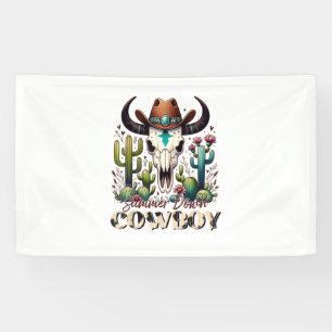 Banderoles Été en bas Cowboy Cow Crâne cactus de l'Ouest