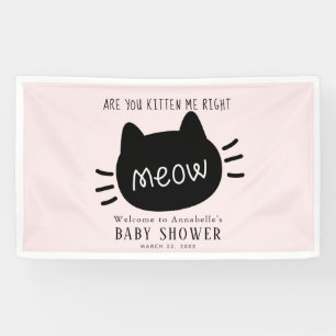Banderoles Êtes-Vous Kitten Me Droite Meow Baby shower Rose