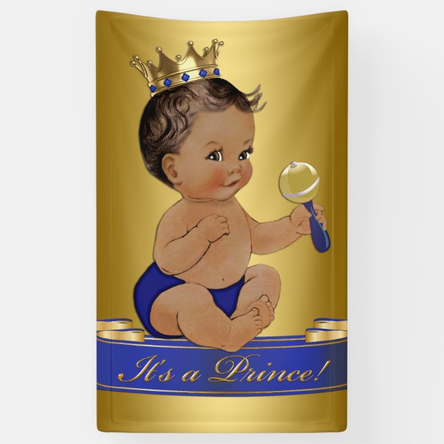 Banderoles Ethnic Prince Boy Baby shower (Vertical)