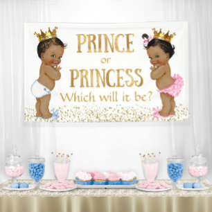 Banderoles Ethnic Prince Princess Baby shower de révélation d