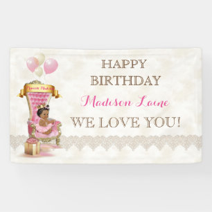 Banderoles Ethnic Princess Royal Throne Girl Rose Gold