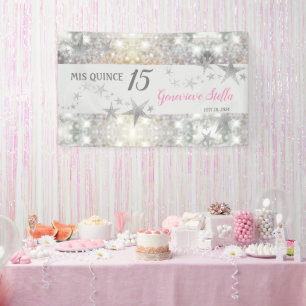 Banderoles Étoiles d'argent chic Quinceanera