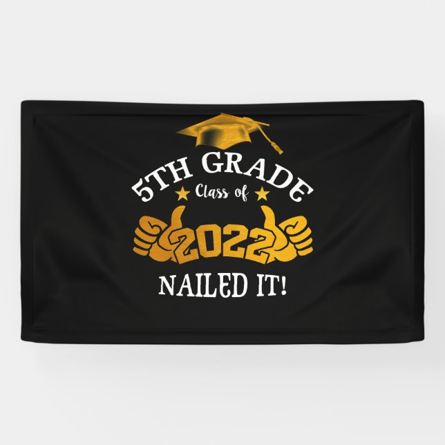 Banderoles Étudiants Diplôme 5e classe de 2022 (Horizontal)