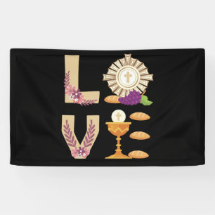 Banderoles Eucharis 1ère Communion catholique pour les fille