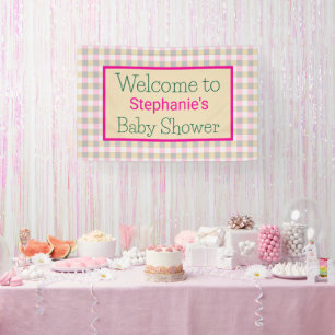 Banderoles Événement carreaux Gingham pastel