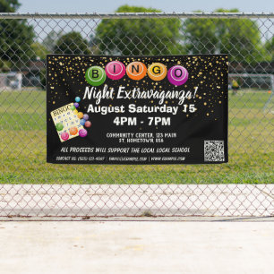 Banderoles événement de Bingo nuit de l'or noir collecte de f