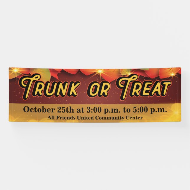 Banderoles Événement de la communauté Trunk ou Treat (Horizontal)