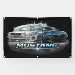 Banderoles Évolution de la Muscle Car Mustang de Classique à