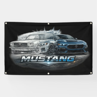 Banderoles Évolution de la Muscle Car Mustang de Classique à