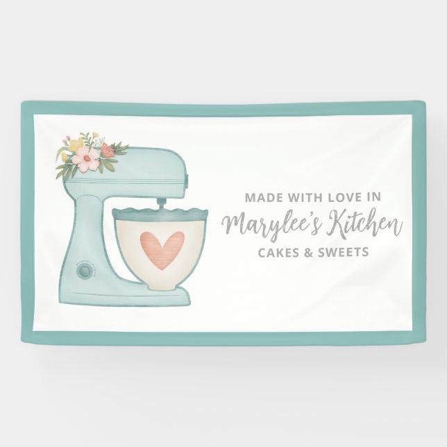 Banderoles Fabriqué Avec Amour Boulangerie Pâtisserie Bannièr (Horizontal)