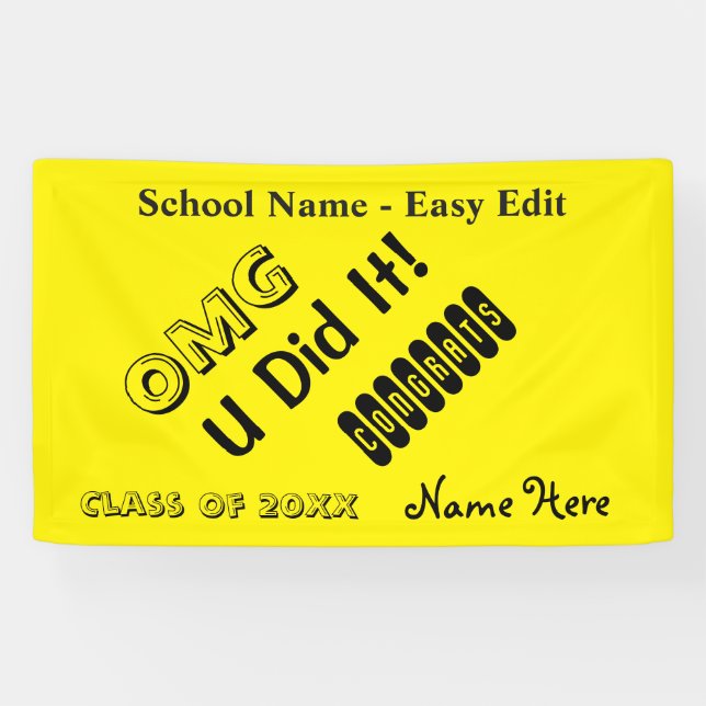 Banderoles Facile éditez OMG Congrats (Horizontal)