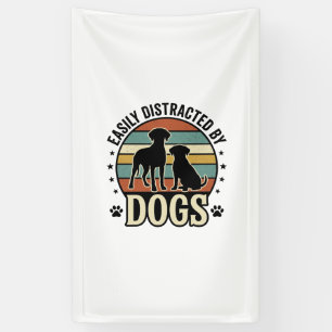 Banderoles Facilement distrait par les chiens Design silhouet